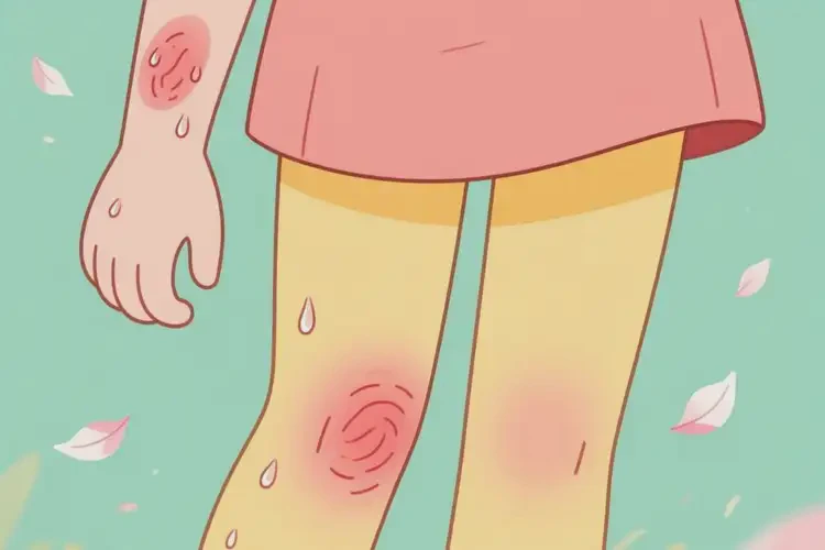 女生四肢出現(xiàn)濕疹不管它會自己自愈嗎(圖1)