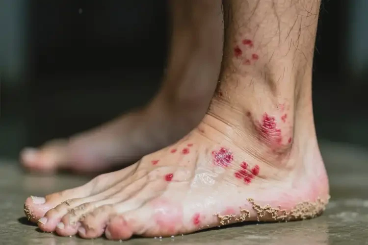 男生腳上經(jīng)常起濕疹能靠自己自愈嗎(圖1)