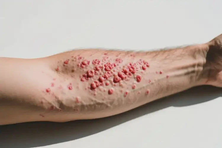 男性手臂上出濕疹不管它會自己自愈嗎(圖1)