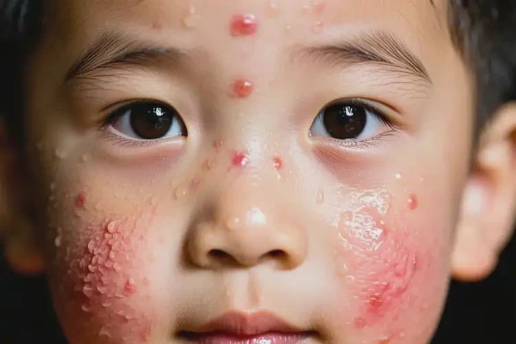 孩子面部容易长湿疹能彻底自愈吗(图1)