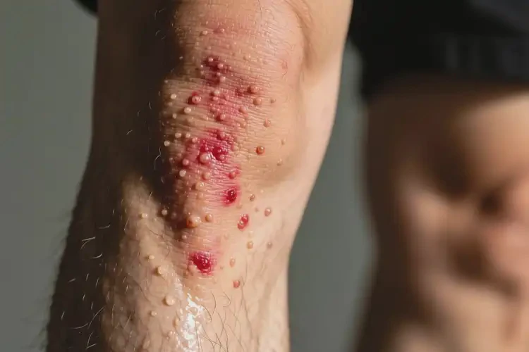 男人小腿上出現(xiàn)濕疹不管它會自己痊愈嗎(圖3)