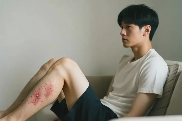 男人小腿上出現(xiàn)濕疹不管它會自己自愈嗎(圖4)