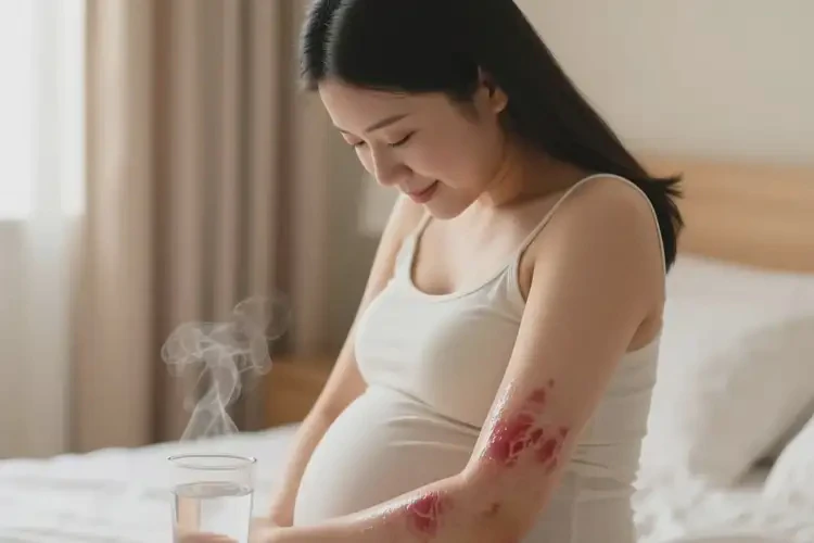 產(chǎn)婦手臂偶爾長濕疹不管它會自己痊愈嗎(圖2)