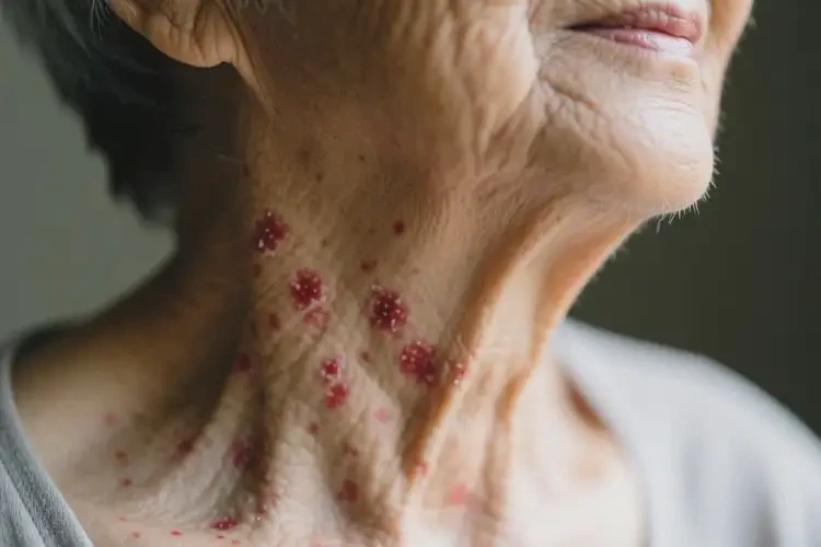 老人脖子上出現(xiàn)濕疹可不可以根治(圖1)