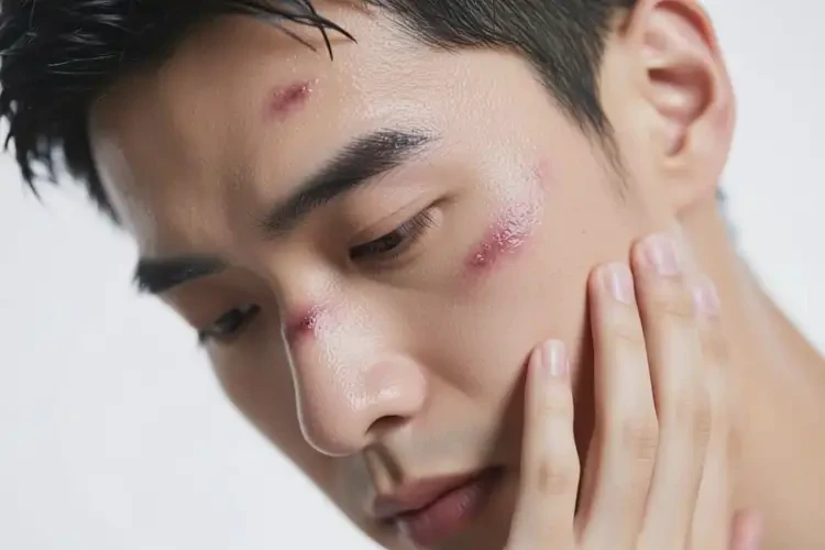 男性面部長(zhǎng)濕疹不管它會(huì)自己好嗎(圖1)