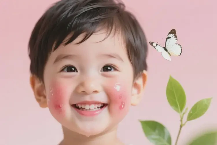 兒童臉上有濕疹不管它會(huì)自己痊愈嗎(圖1)