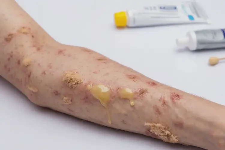 小學(xué)生手臂長濕疹不管它會自己好嗎(圖2)