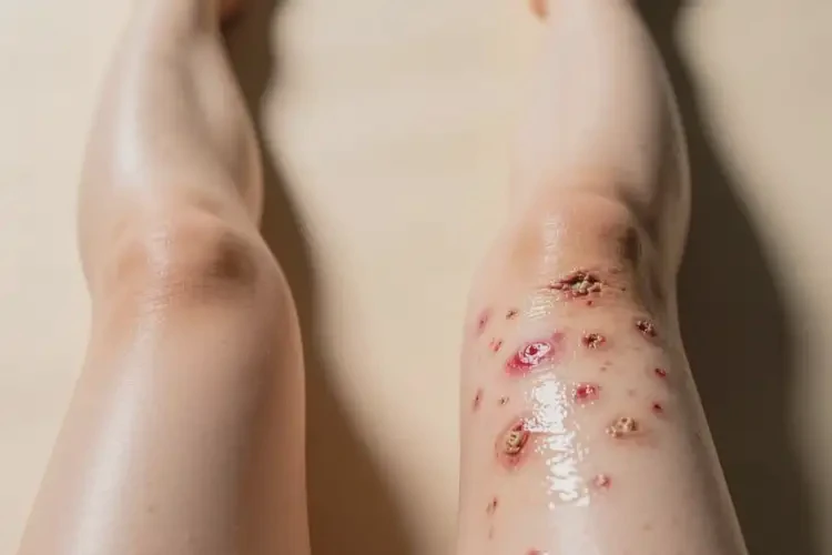 女人大腿經(jīng)常長濕疹不管它會自己自愈嗎(圖1)