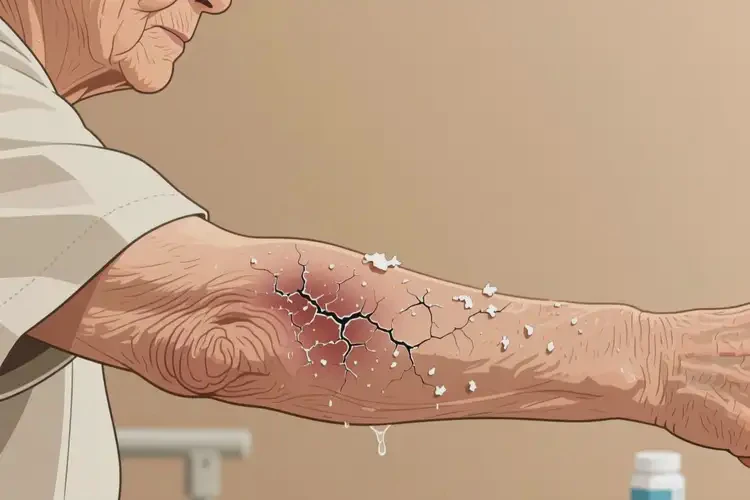 老年人手臂上經(jīng)常起濕疹不管它會(huì)自己痊愈嗎(圖1)