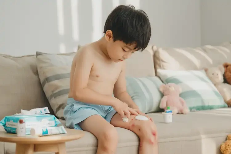 小孩大腿出濕疹不管它會自己痊愈嗎(圖1)