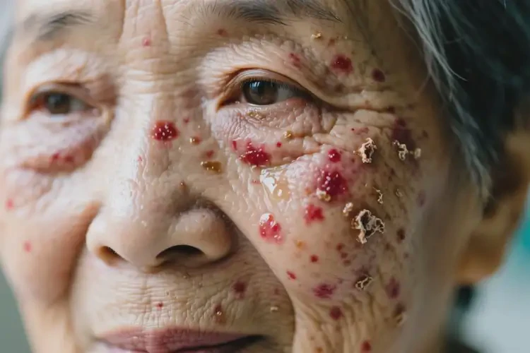 老年人面部出現(xiàn)濕疹不管它會自己好嗎(圖1)