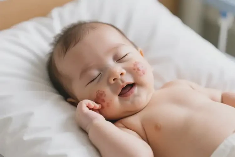 婴儿面部有湿疹不管它会自己好吗(图1)