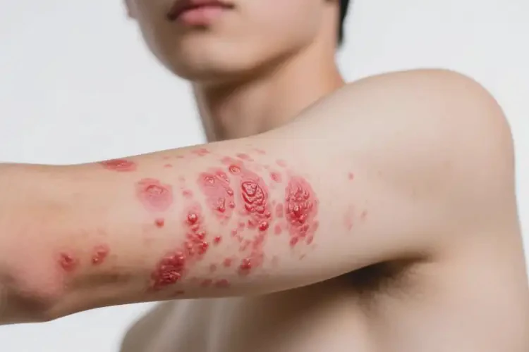 男生手臂上經(jīng)常起濕疹不管它會(huì)自己痊愈嗎(圖4)