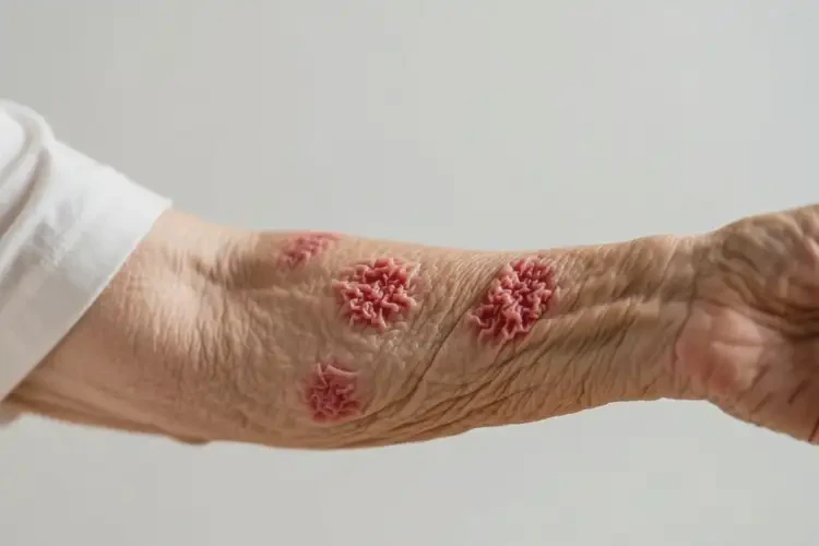 老年人手臂起湿疹不管它会自己自愈吗(图1)