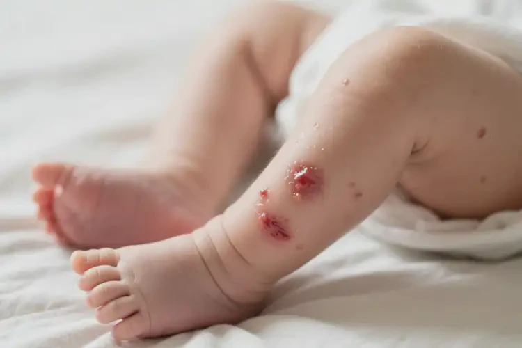 新生兒小腿上出現(xiàn)濕疹不管它會(huì)自己好嗎(圖3)