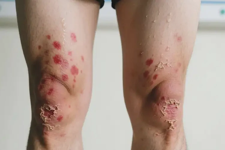 男人大腿經(jīng)常起濕疹不管它會自己自愈嗎(圖1)