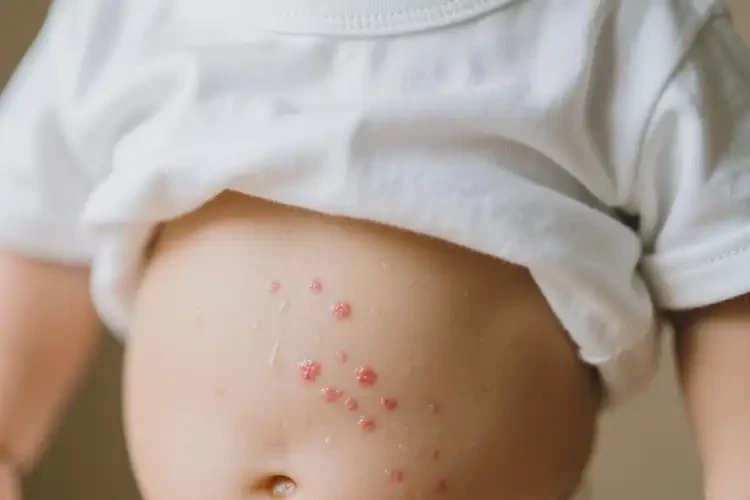 小兒肚子上偶爾長濕疹不管它會自己好嗎(圖1)