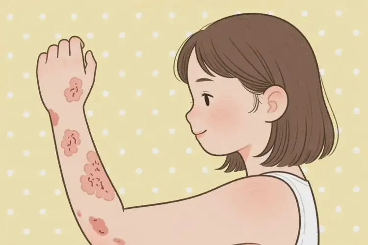 女生手臂上有濕疹能靠自己自愈嗎(圖1)