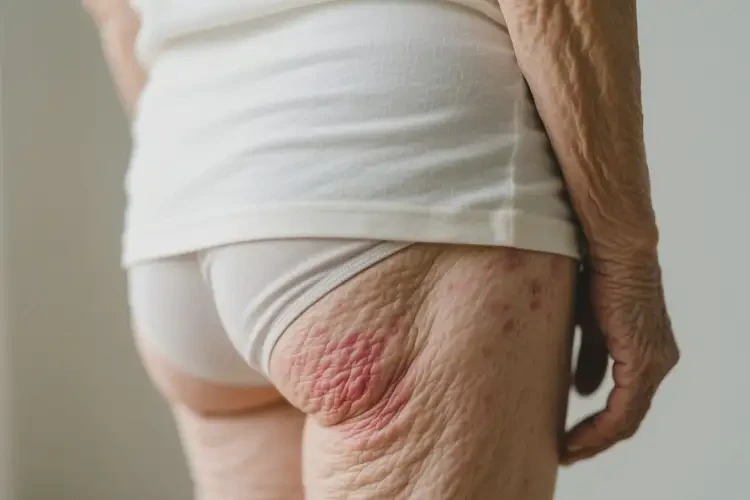 老年人屁股上容易长湿疹能不能彻底自愈(图1)