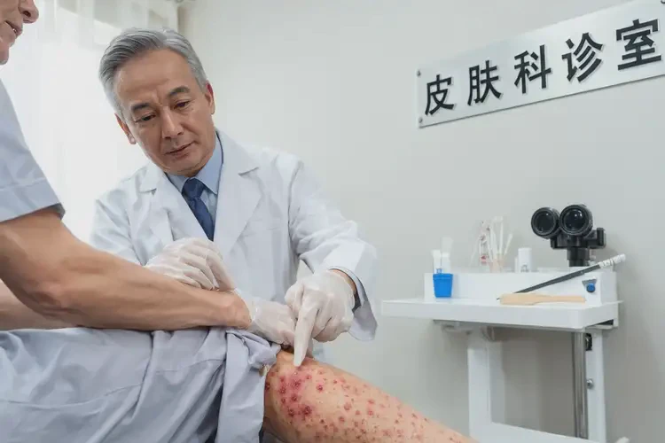 老人大腿上偶爾起濕疹不管它會(huì)自己自愈嗎(圖1)