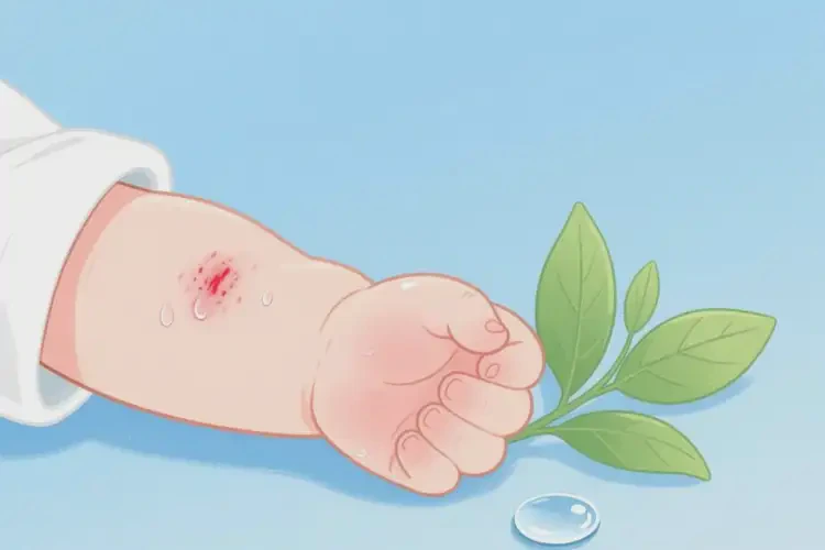 寶寶手臂上出現(xiàn)濕疹不管它會(huì)自己痊愈嗎(圖1)