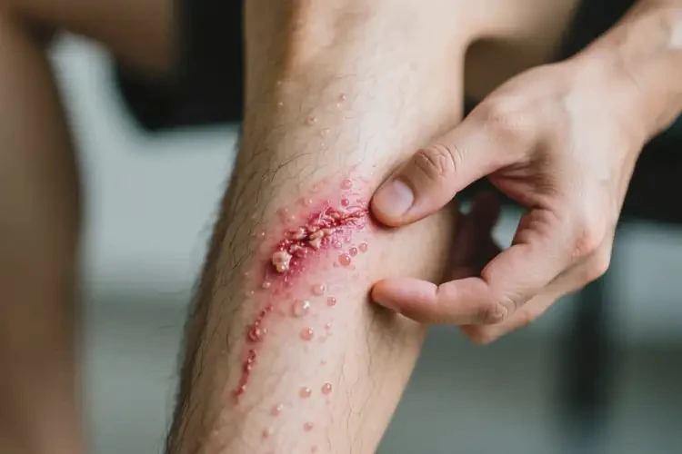 男人小腿上出現(xiàn)濕疹不管它會自己自愈嗎(圖3)