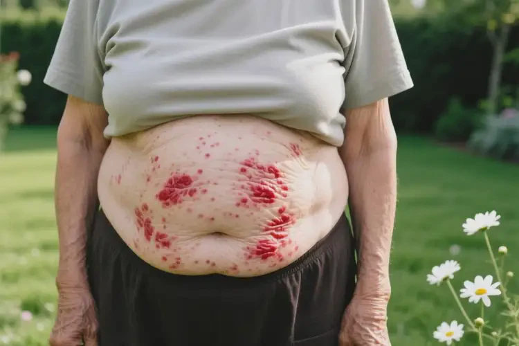 老人肚子上出濕疹不管它會自己好嗎(圖1)