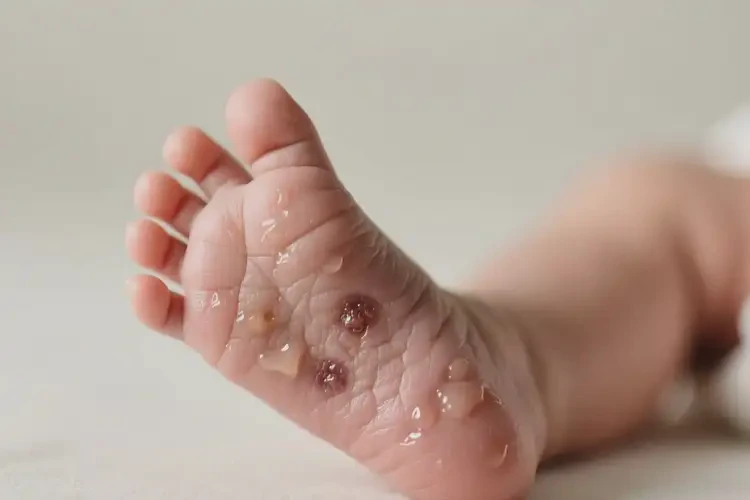 新生儿脚上长湿疹不管它会自己痊愈吗(图1)