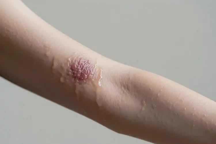 女人手臂上起濕疹不管它會自己痊愈嗎(圖1)