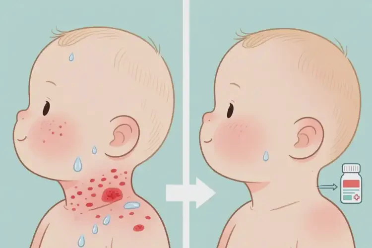 嬰兒脖子容易長濕疹可以徹底自愈嗎(圖1)