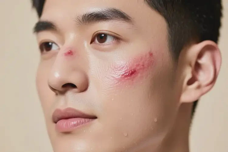 男性面部偶爾長濕疹可以徹底自愈嗎(圖1)