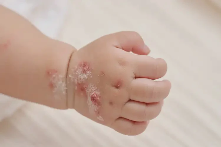 寶寶手上出現(xiàn)濕疹不管它會自己自愈嗎(圖1)