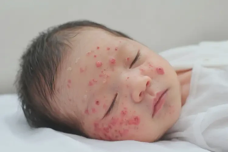 新生兒面部經(jīng)常起濕疹能徹底自愈嗎(圖2)