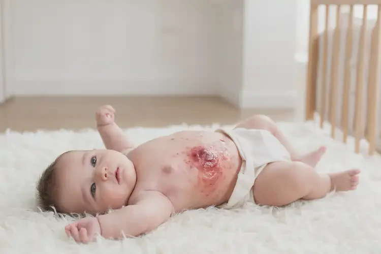 寶寶肚子上出現(xiàn)濕疹可以徹底自愈嗎(圖3)