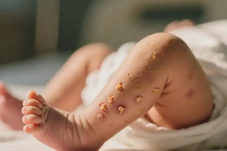 新生兒小腿上容易長濕疹不管它會(huì)自己痊愈嗎(圖3)