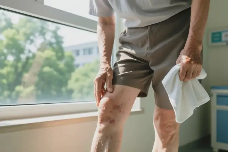 老人大腿上偶爾長濕疹能夠徹底治愈嗎(圖1)