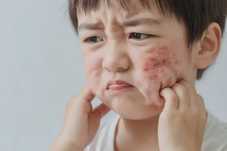 少兒面部容易起濕疹能靠自己自愈嗎(圖2)