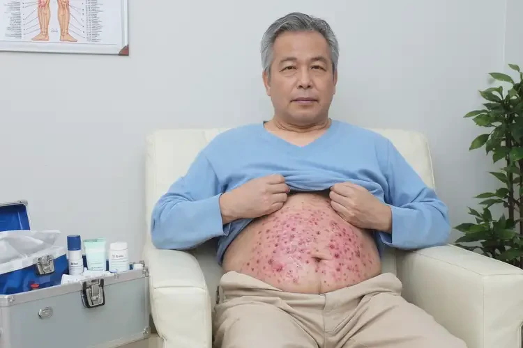 男性肚子有濕疹不管它會自己自愈嗎(圖1)