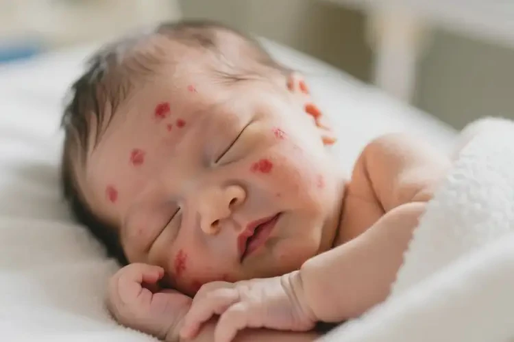 新生兒臉上出濕疹不管它會自己好嗎(圖3)