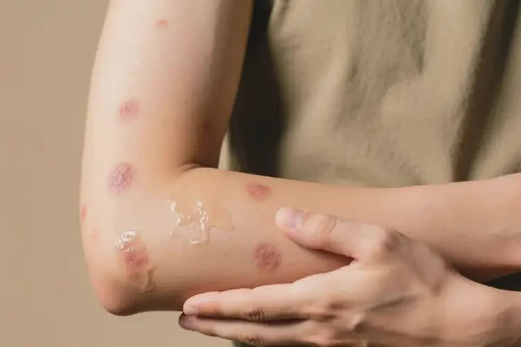 青年人手臂上經(jīng)常長濕疹不管它會自己痊愈嗎(圖1)