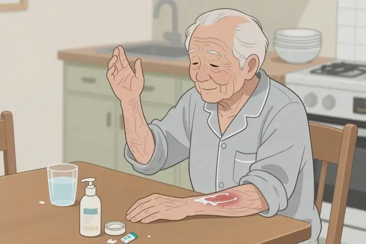 高齡老人手臂上容易起濕疹不管它會(huì)自己好嗎(圖2)