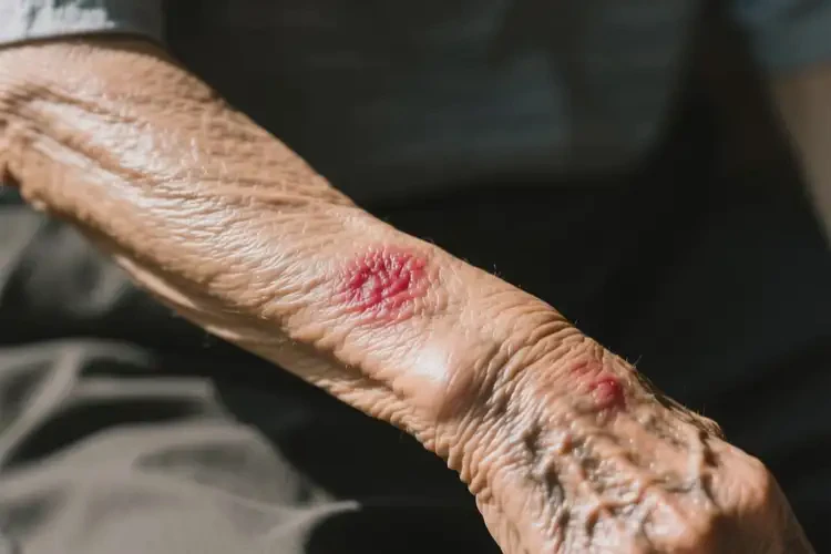 老人手臂上有濕疹不管它會(huì)自己自愈嗎(圖3)