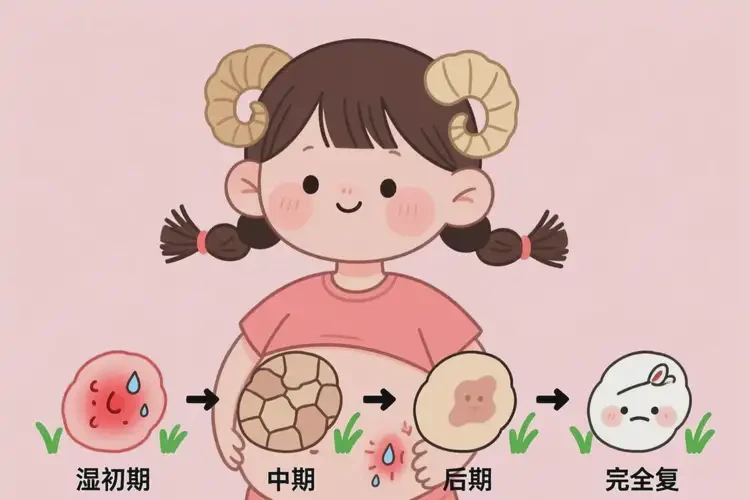 儿童肚子上偶尔起湿疹不管它会自己好吗(图1)