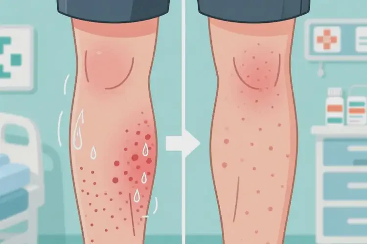 男人小腿長(zhǎng)濕疹能夠徹底治愈嗎(圖1)