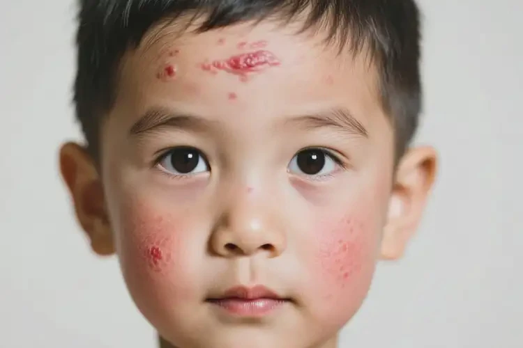 小孩臉上出現(xiàn)濕疹不管它會自己痊愈嗎(圖1)