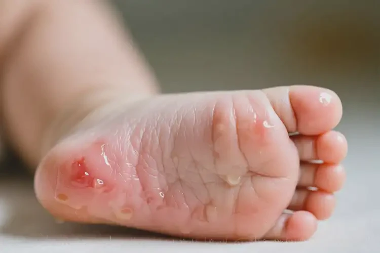 寶寶腳上出濕疹不管它會(huì)自己痊愈嗎(圖2)