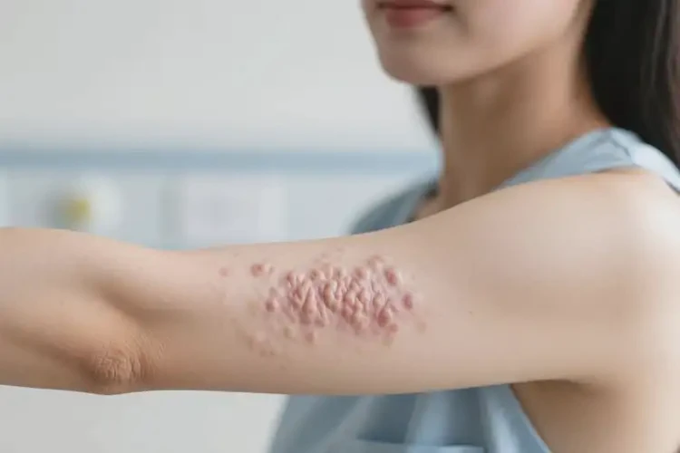 女人手臂經(jīng)常起濕疹能不能根治(圖1)