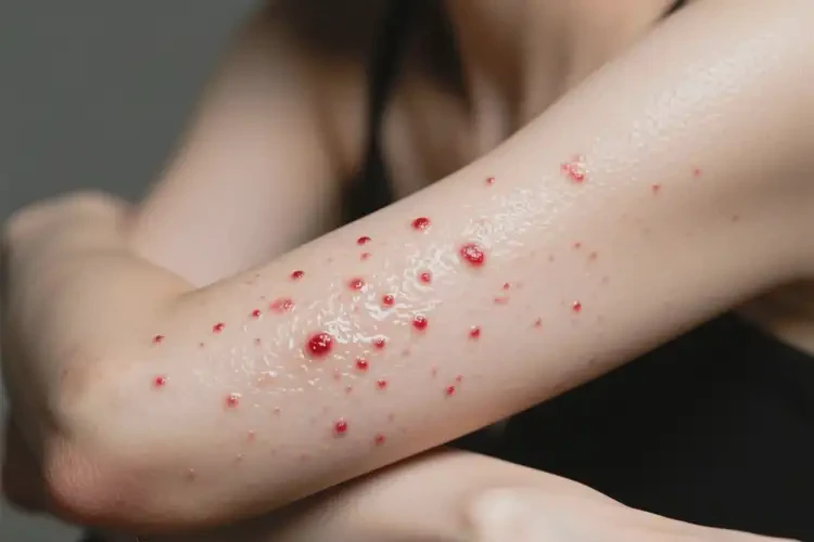 女人手臂上偶爾起濕疹能不能根治(圖1)