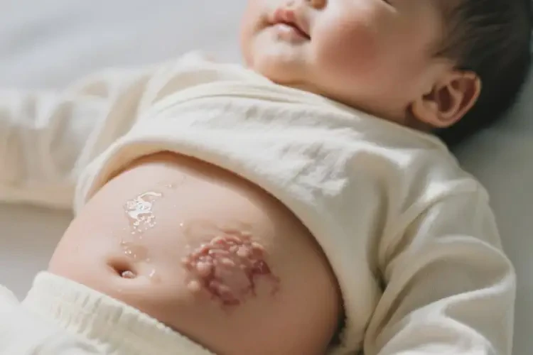 嬰兒肚子上出現(xiàn)濕疹可不可以根治(圖1)