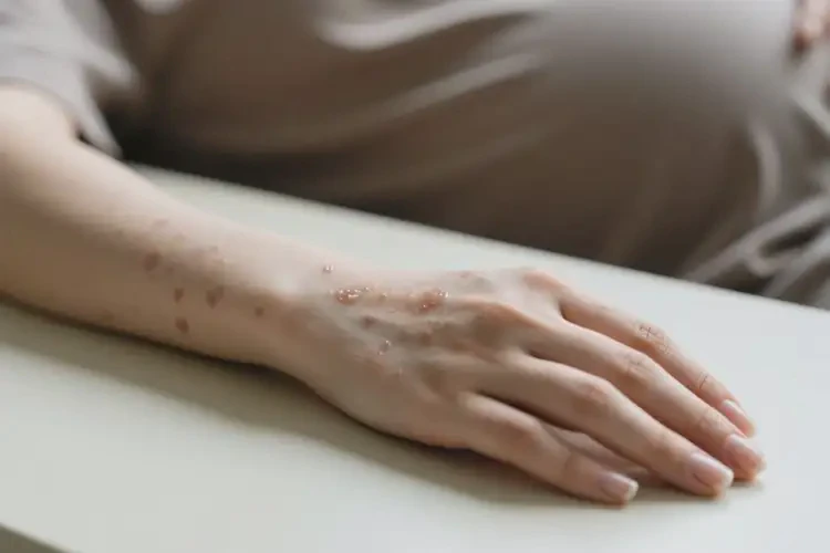 產(chǎn)婦手臂偶爾起濕疹不管它會自己自愈嗎(圖3)
